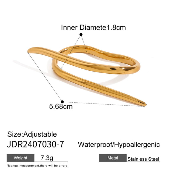 Wholesale Unisex Stainless Steel Irregular Geometric Ring With Electroplating Treatment