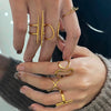 Wholesale Unisex Stainless Steel Irregular Geometric Ring With Electroplating Treatment