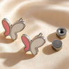 Wholesale Unisex Stainless Steel 14K Gold Electroplated Enamel Butterfly And Animal Zodiac Design Earrings