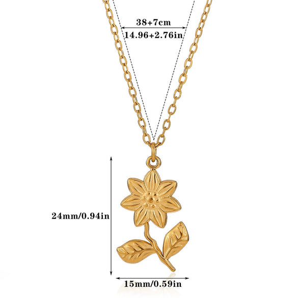 Wholesale Unisex Stainless Steel 18K Gold Plated Cross Chain Pendant Necklace
