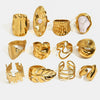Wholesale Unisex Stainless Steel 18K Gold Plated Special Shaped Exaggerated Ring With Design Sense And Unique Style