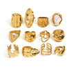 Wholesale Unisex Stainless Steel 18K Gold Plated Special Shaped Exaggerated Ring With Design Sense And Unique Style