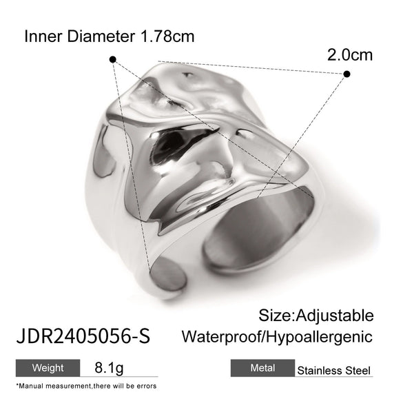 Wholesale Unisex Stainless Steel 18K Gold Plated Special Shaped Exaggerated Ring With Design Sense And Unique Style