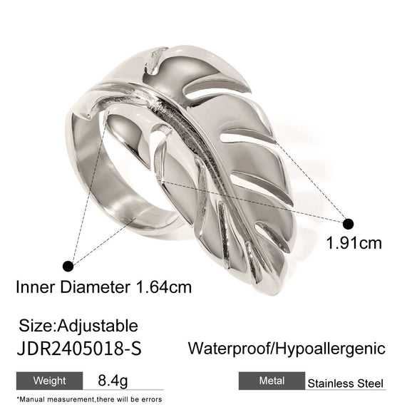 Wholesale Unisex Stainless Steel 18K Gold Plated Special Shaped Exaggerated Ring With Design Sense And Unique Style