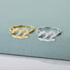 Wholesale Unisex Stainless Steel Opening Ring With Numbers Pattern 18K Gold Plated