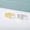 Wholesale Unisex Stainless Steel Opening Ring With Numbers Pattern 18K Gold Plated