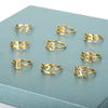 Wholesale Unisex Stainless Steel Opening Ring With Numbers Pattern 18K Gold Plated