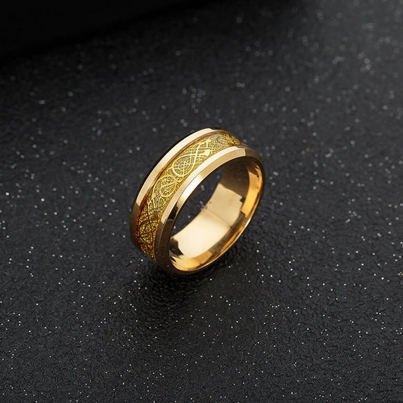 Wholesale Unisex Stainless Steel Ring With Dragon Pattern