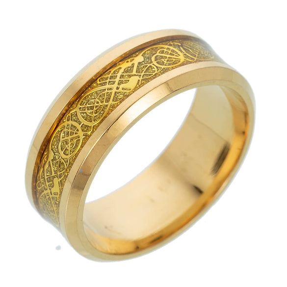 Wholesale Unisex Stainless Steel Ring With Dragon Pattern