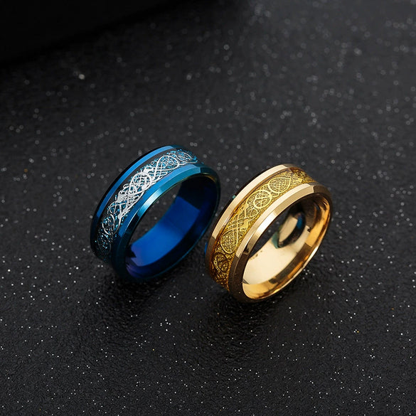 Wholesale Unisex Stainless Steel Ring With Dragon Pattern