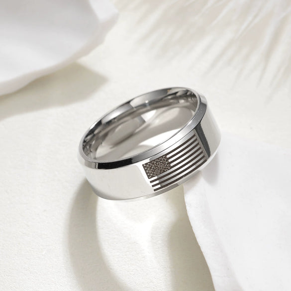 Wholesale Unisex Stainless Steel Ring With Geometric Pattern And Polishing Process