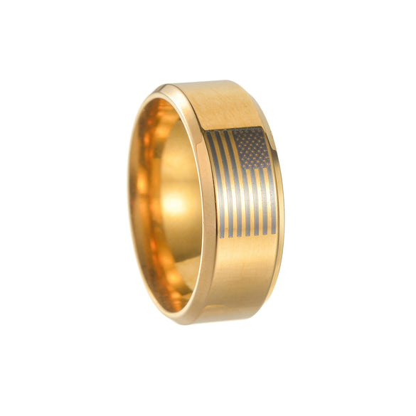Wholesale Unisex Stainless Steel Ring With Geometric Pattern And Polishing Process