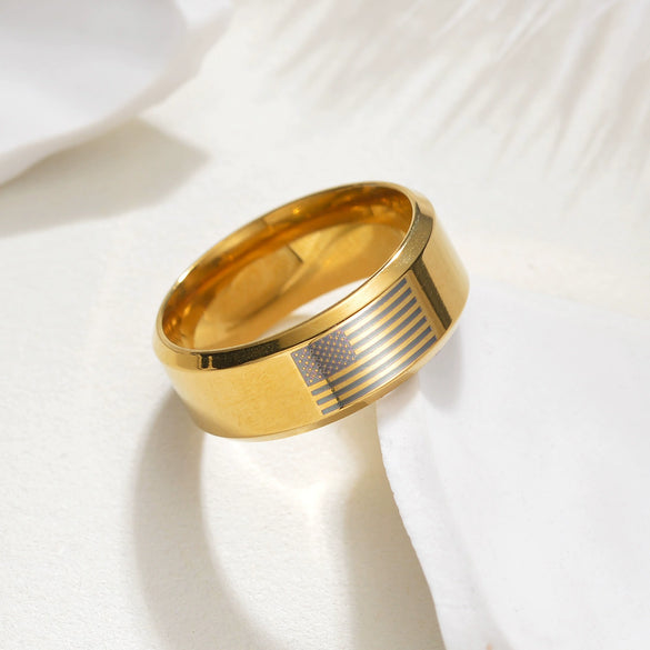 Wholesale Unisex Stainless Steel Ring With Geometric Pattern And Polishing Process
