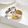 Wholesale Unisex Stainless Steel Ring With Geometric Pattern And Polishing Process