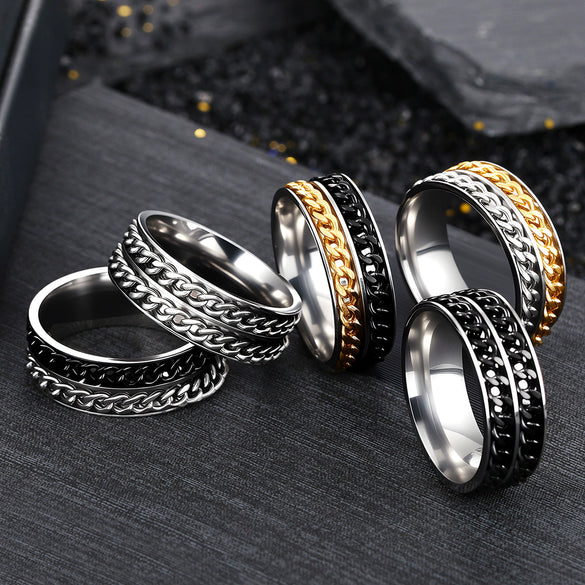 Wholesale Unisex Stainless Steel Rotating Decompression Jewelry With Letters Numbers Text And Seiko Design