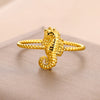 Wholesale Unisex Stainless Steel Seahorse Animal Jewelry Electroplated Ring