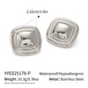 Wholesale Unisex Stainless Steel Titanium Steel Color Matching Square Geometric Earrings Highend Retro Style Pvd Vacuum Real Gold Electroplating Nonfading