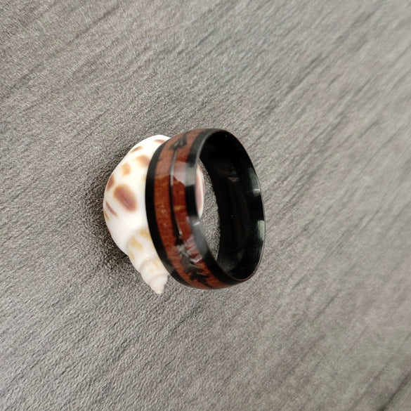 Wholesale Unisex Stainless Steel Wood Grain Arrow Ring With Electroplating