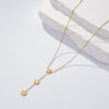Wholesale Unisex Star Shaped Geometric Stainless Steel And Titanium Steel Electroplated Yshaped Round Diamond Tassel Necklace