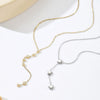 Wholesale Unisex Star Shaped Geometric Stainless Steel And Titanium Steel Electroplated Yshaped Round Diamond Tassel Necklace
