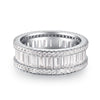 Wholesale Unisex 925 Sterling Silver Ring With 5A Full Diamond Zircon In Emerald Cut Electroplated Simple Geometric Style