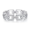 Wholesale Unisex 925 Sterling Silver Ring With 5A Full Diamond Zircon In Emerald Cut Electroplated Simple Geometric Style