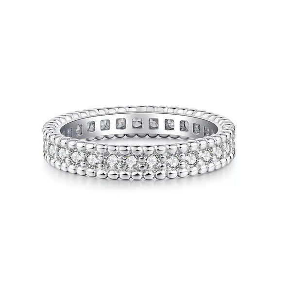 Wholesale Unisex 925 Sterling Silver Ring With 5A Full Diamond Zircon In Emerald Cut Electroplated Simple Geometric Style
