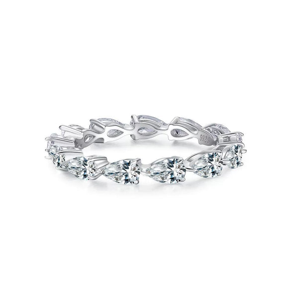 Wholesale Unisex 925 Sterling Silver Ring With 5A Full Diamond Zircon In Emerald Cut Electroplated Simple Geometric Style