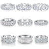 Wholesale Unisex 925 Sterling Silver Ring With 5A Full Diamond Zircon In Emerald Cut Electroplated Simple Geometric Style