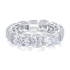 Wholesale Unisex 925 Sterling Silver Ring With 5A Full Diamond Zircon In Emerald Cut Electroplated Simple Geometric Style