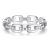 Wholesale Unisex 925 Sterling Silver Ring With 5A Full Diamond Zircon In Emerald Cut Electroplated Simple Geometric Style