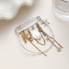 Wholesale Unisex Sweet And Cool Geometric Stainless Steel Starfish Tassel 18K Goldplated Brooch Clothing Accessory