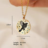 Wholesale Unisex Tarot Animal Raven Ushaped Pendant Necklace With O Word Chain In Sweet And Cool Style Stainless Steel 18K Gold Plated