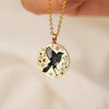 Wholesale Unisex Tarot Animal Raven Ushaped Pendant Necklace With O Word Chain In Sweet And Cool Style Stainless Steel 18K Gold Plated