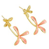 Wholesale Unisex Threedimensional Flower Enamel Colorblocking Earrings Made Of Environmentally Friendly Copper With 14K Gold Ear Needles And Electroplating Design