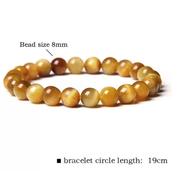 Wholesale Unisex Tiger Eye Stone Bead Bracelet Jewelry Accessories In Mixed Blue And Yellow Colors