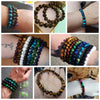 Wholesale Unisex Tiger Eye Stone Bead Bracelet Jewelry Accessories In Mixed Blue And Yellow Colors