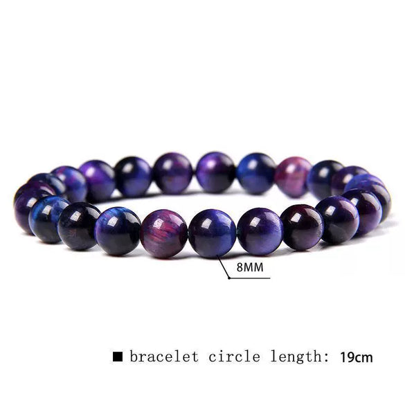 Wholesale Unisex Tiger Eye Stone Bead Bracelet Jewelry Accessories In Mixed Blue And Yellow Colors