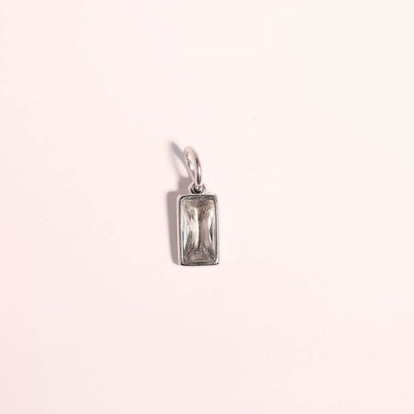 Wholesale Unisex Titanium Steel Birthstone Cube Pendant Necklace With Electroplating Treatment