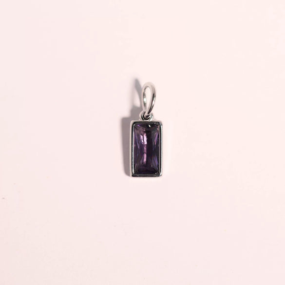 Wholesale Unisex Titanium Steel Birthstone Cube Pendant Necklace With Electroplating Treatment