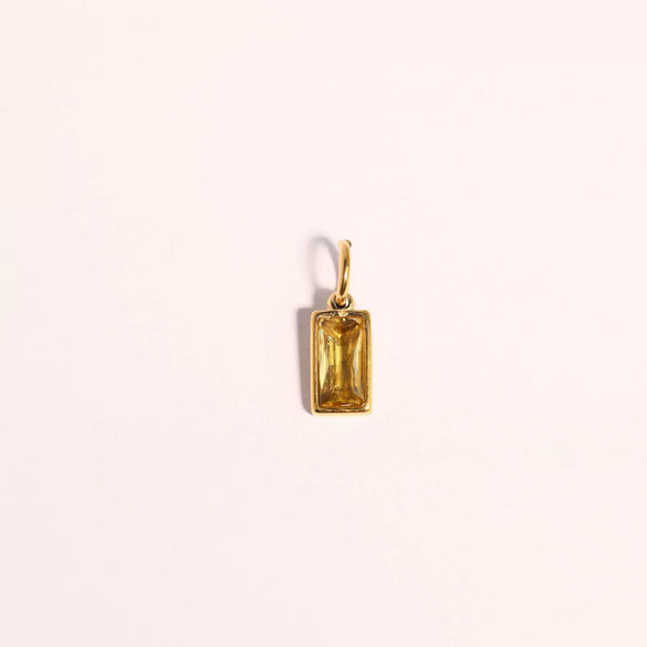 Wholesale Unisex Titanium Steel Birthstone Cube Pendant Necklace With Electroplating Treatment