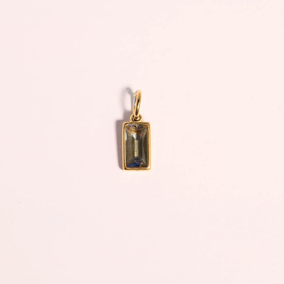 Wholesale Unisex Titanium Steel Birthstone Cube Pendant Necklace With Electroplating Treatment