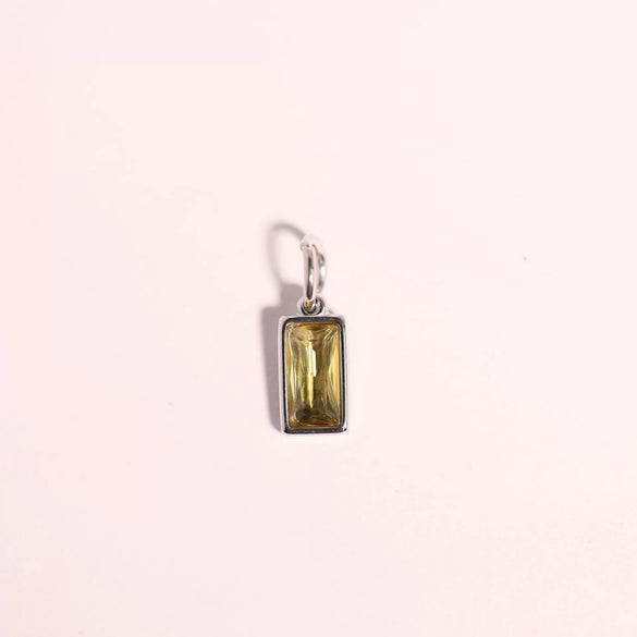 Wholesale Unisex Titanium Steel Birthstone Cube Pendant Necklace With Electroplating Treatment