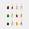 Wholesale Unisex Titanium Steel Birthstone Cube Pendant Necklace With Electroplating Treatment