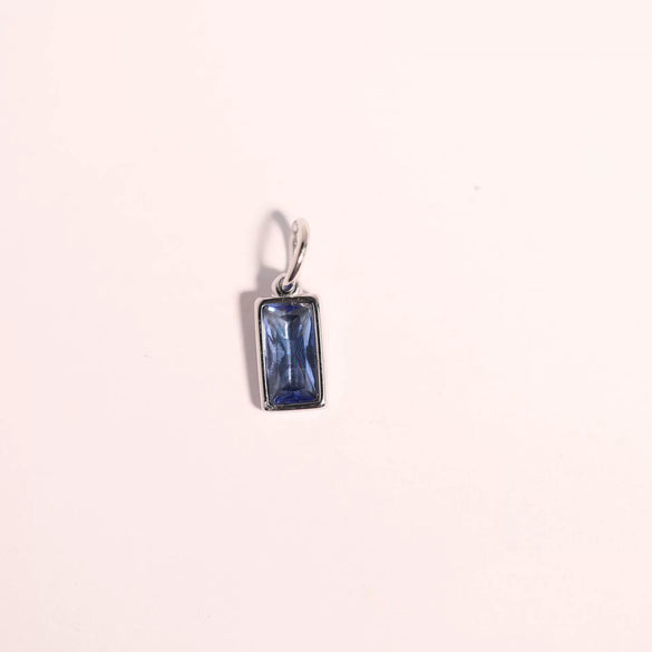 Wholesale Unisex Titanium Steel Birthstone Cube Pendant Necklace With Electroplating Treatment