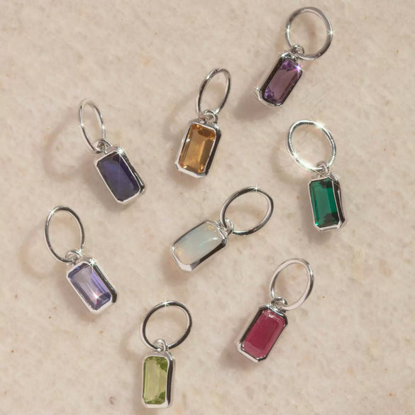 Wholesale Unisex Titanium Steel Birthstone Cube Pendant Necklace With Electroplating Treatment