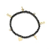 Wholesale Unisex Titanium Steel Black Beaded Bracelet With 14K Goldplated Electroplated Design