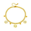 Wholesale Unisex Titanium Steel Chain Bracelet With Shell Sunflower Pendant Geometric Pattern Electroplated Design