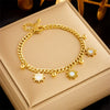 Wholesale Unisex Titanium Steel Chain Bracelet With Shell Sunflower Pendant Geometric Pattern Electroplated Design