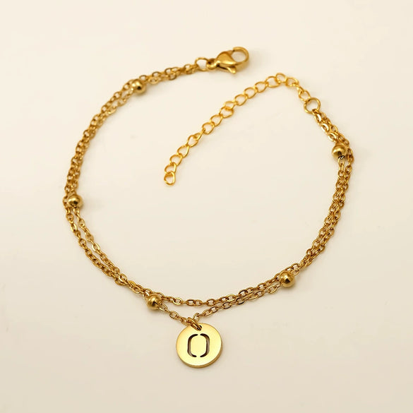 Wholesale Unisex Titanium Steel Electroplated Letter Bracelet Jewelry